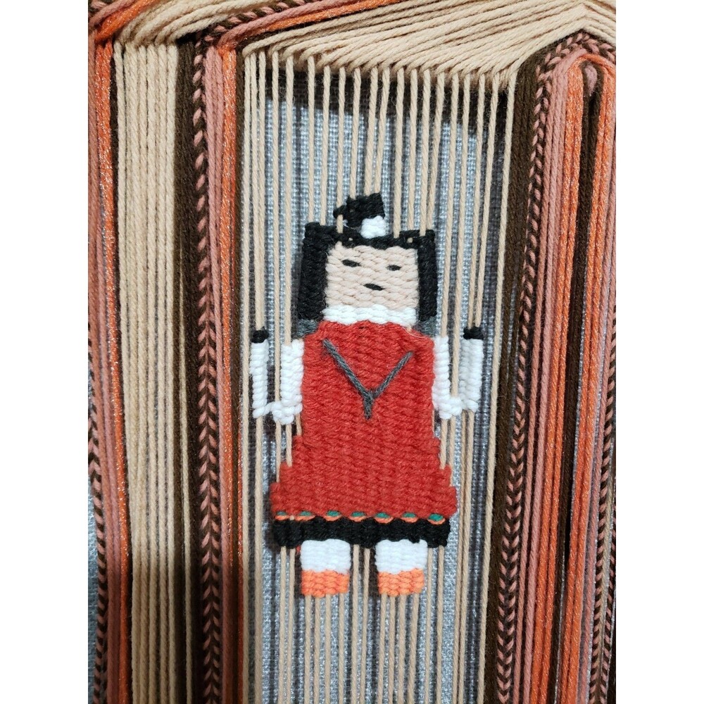 Vtg Wall Hanging Fiber Art Macrame Hand Woven Native Indian Dream Catcher 32" H - Picture 4 of 12